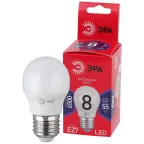                  Лампа светодиодная LED P45-8W-865-E27 R (диод, шар, 8Вт, хол, E27) (10/100/3600)
               
