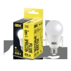                  Лампа светодиодная A60 груша 9Вт 230В 3000К E27 IEK
               