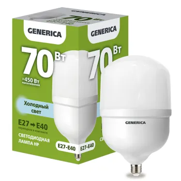 Лампа светодиодная HP 70Вт 230В 6500К E27-E40 GENERICA