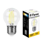                  Лампа светодиодная LED 7вт Е27 теплый шар FILAMENT
               