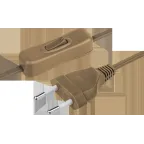 Шнур NPS-FS-170-2x0.5-BR 1.7м с выкл. корич. Navig
