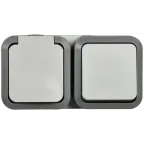                  Блок розетка + выключатель горизонтальный TORS 16А IP55 белый
               