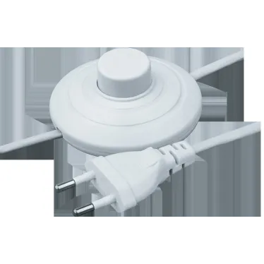 Шнур NPS-FS01-170-2x0.5-WH 1.7м с выкл. белый Nav