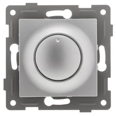 Диммер Ugra, 500 W, механизм, с накладкой и воротком, серебро