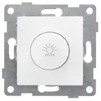 Диммер Bravo, 500 W, механизм, с накладкой и воротком, белый