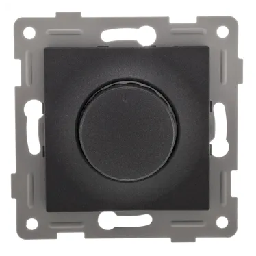Диммер Ugra, 500 W, механизм, с накладкой и воротком, графит