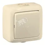                 Выключатель одноклавишный наружный слоновая кость IP44 16А
               