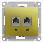                  GLOSSA розетка двойная компьютерная RJ45+RJ45 кат.5E механизм фисташковый
               