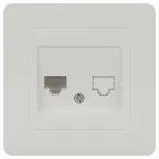                  Розетка информационная RJ45, СУ, белый Intro 7-303-01 Style
               