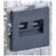 BRITE Розетка компьютерная двойная RJ45 кат.5E РК10-2-БрМ маренго