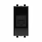 Avanti Компьютерная розетка RJ-45 без шторки модульная, кат.6, Черный квадрат, 1 модуль