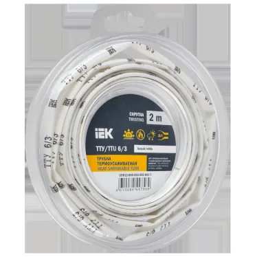 Трубка термоусадочная ТТУ нг-LS 6/3 белая (2м/упак) IEK