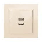                  Розетка Минск USB 2-местная СП 2,1А бежевая
               