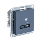                  ATLASDESIGN USB РОЗЕТКА тип-C 65W высокоскор.заряд. QC, PD, механизм, ГРИФЕЛЬ
               