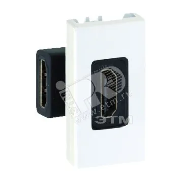 Разъём HDMI, узкий, (мама-мама), S27, белый
