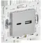 SKANDY Розетка USB A+C 18Вт SK-R13S серебряный IEK