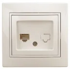                  Розетка информационная RJ45, СУ, Plano, сл.кость, 1-303-02
               