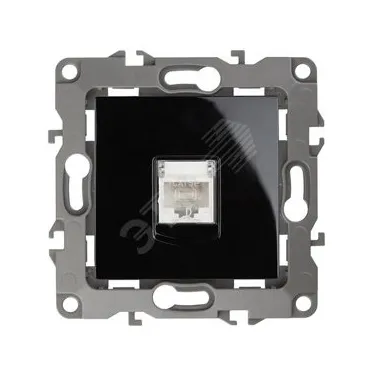 Розетка информационная RJ45, Эра12, чёрный, 12-3107-06