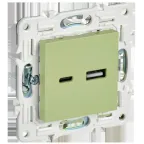 SKANDY Розетка USB A+C 3,1А SK-R14G мятный IEK