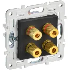                  SKANDY Аудиорозетка 4-местная SK-A01Bl черный IEK
               