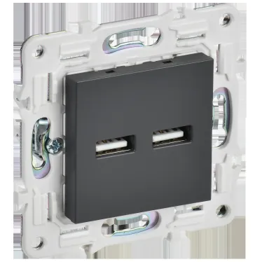SKANDY Розетка USB A+A 3,1А SK-R15T титан IEK
