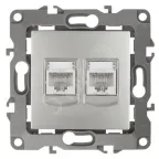                  Розетка информационная двойная 2XRJ45, Эра12, алюминий, 12-3108-03
               