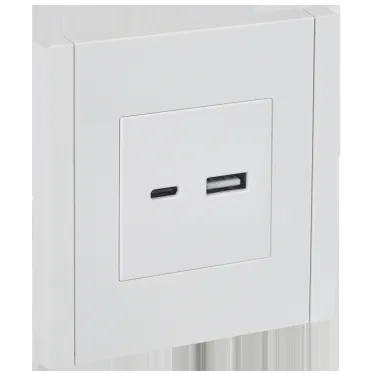 FORTE@PIANO Розетка USB A+C 3,1А FP250 белый IEK