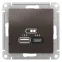 РОЗЕТКА USB ATLASDESIGN A+С, 5В/2,4А, 2х5В/1,2А, механизм, МОККО