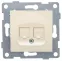 Розетка компьютерная и телефонная RJ45, RJ12 Ugra, механизм, бежевый
