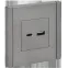 FORTE@PIANO Розетка USB A+C 18Вт FP551 сталь IEK