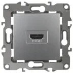 Розетка HDMI, Эра12, алюминий, 12-3114-03