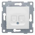 Розетка компьютерная RJ45 Ugra, механизм, одинарный, жемчуг