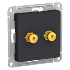                 Аудиорозетка ATLASDESIGN двухместная карбон
               