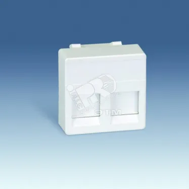Адаптер на 2 RJ45(12) 75528-, 75540-, 75541-, 75544-39, широкий, шторки, S27, серый