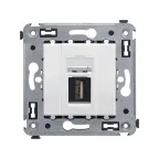                  Avanti USB 2.0 розетка одинарная в стену, тип А-А, Белое облако
               