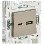                  SKANDY Розетка USB A+C 3,1А SK-R14Sh шампань IEK
               
