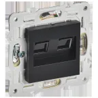                  SKANDY Розетка компьютерная двойная RJ45 кат.6 SK-K04Bl черный IEK
               