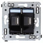 Avanti USB зарядное устройство в стену, ''Черный квадрат''