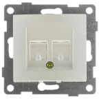 Розетка компьютерная RJ45 Bravo, механизм, одинарный, жемчуг