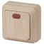 Выключатель Intro Quadro 2-102-11 одноклавишный с подсветкой, 10А-250В, IP20, ОУ, сосна