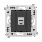 Avanti Компьютерная розетка RJ-45 без шторки в стену, кат.6 одинарная экранированная, Черный матовый
