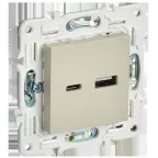 SKANDY Розетка USB A+C 3,1А SK-R14B бежевый IEK