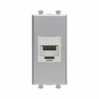                  Avanti Компьютерная розетка RJ-45 без шторки модульная, кат.6А экранированная, Закаленная сталь, 1 модуль
               