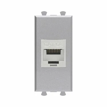 Avanti Компьютерная розетка RJ-45 без шторки модульная, кат.6А экранированная, Закаленная сталь, 1 модуль