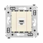 Avanti Компьютерная розетка RJ-45 без шторки в стену, кат.6А одинарная, Ванильная дымка