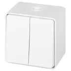 Переключатель Эксперт 11-1506-01 двойной IP55, 10АХ-250В, ОУ, белый