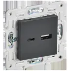SKANDY Розетка USB A+C 3,1А SK-R14T титан IEK
