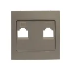 Валенсия лицевая панель розетки RJ-45 2-местная кашемир