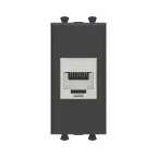 Avanti Компьютерная розетка RJ-45 без шторки модульная кат.6А экранированная Черный матовый 1 модуль