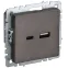 BRITE Розетка USB A+C 18Вт РЮ11-1-БрТБ темная бронза